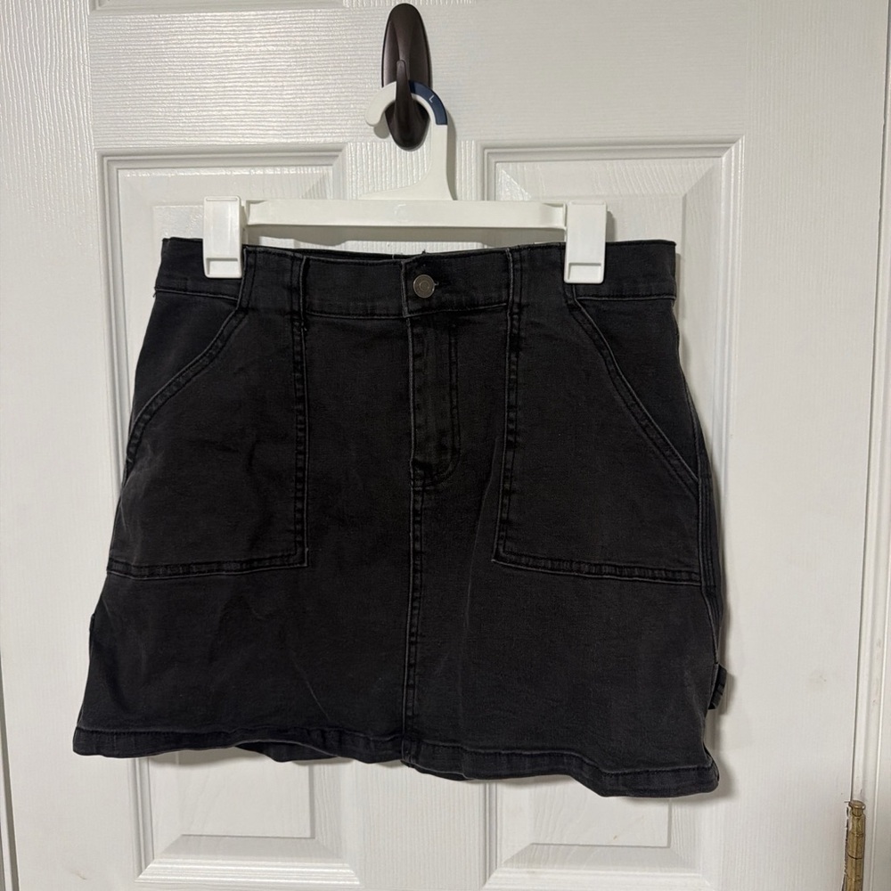 Women's Black Denim Mini Skirt